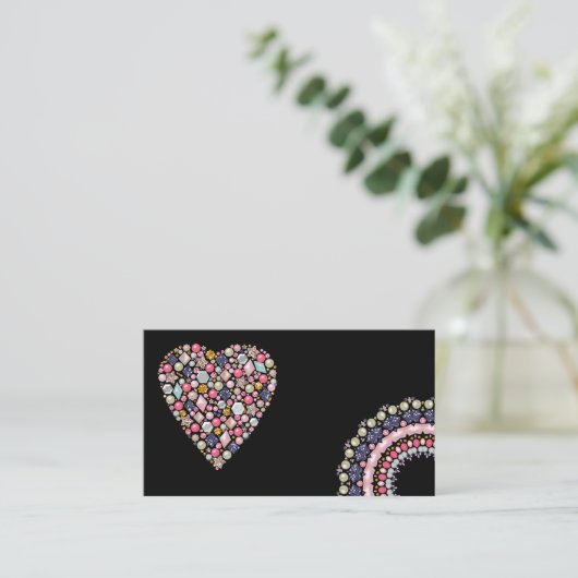 真珠の装飾 名刺 (スタンド正面)