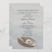 真珠の貝殻結婚式招待状 招待状 (正面/裏面)