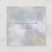 真珠の贅沢な金ゴールドそして紫色の蝶 スクエア名刺 (裏面)