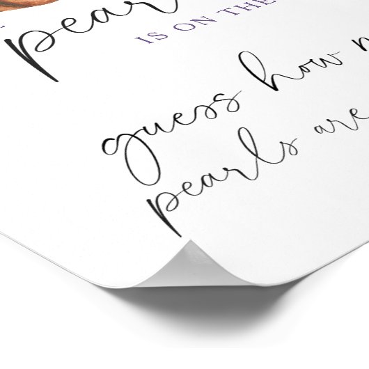 真珠の赤ちゃんシャワー何個の真珠を推測 ポスター (角)