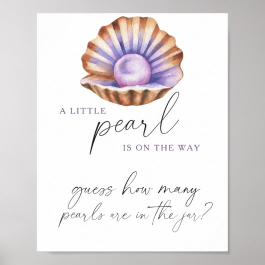 真珠の赤ちゃんシャワー何個の真珠を推測 ポスター (正面)