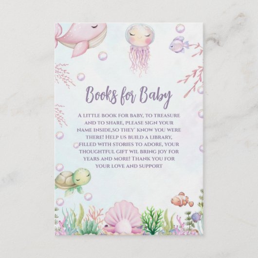 真珠の赤ん坊のシャワーを海中に持って来る エンクロージャーカード (正面)