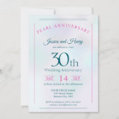 真珠の輝き 30周年記念の結婚記念日 招待状 (正面)