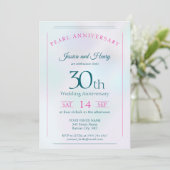 真珠の輝き 30周年記念の結婚記念日 招待状 (スタンド正面)