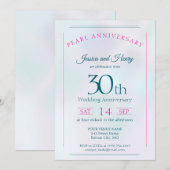 真珠の輝き 30周年記念の結婚記念日 招待状 (正面/裏面)