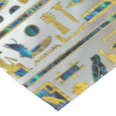 真珠の金ゴールドおよびアワビのエジプトのヒエログリフ テーブルクロス (アングル)