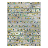 真珠の金ゴールドおよびアワビのエジプトのヒエログリフ テーブルクロス (正面)