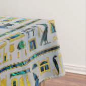 真珠の金ゴールドおよびアワビのエジプトのヒエログリフ テーブルクロス (インサイチュ)