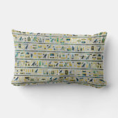 真珠の金ゴールドおよびアワビのエジプトのヒエログリフ ランバークッション (裏面)