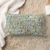 真珠の金ゴールドおよびアワビのエジプトのヒエログリフ ランバークッション (ブランケット)