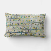 真珠の金ゴールドおよびアワビのエジプトのヒエログリフ ランバークッション (正面)