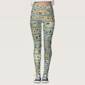 真珠の金ゴールドおよびアワビのエジプトのヒエログリフ レギンス (正面)