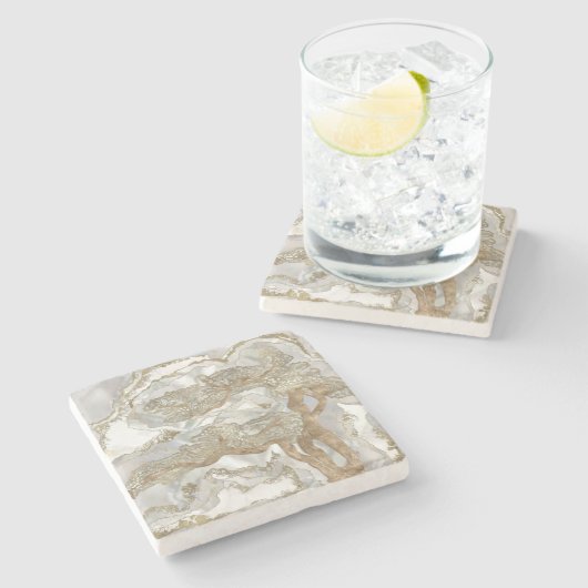 真珠の黄金の木の母 ストーンコースター (横)