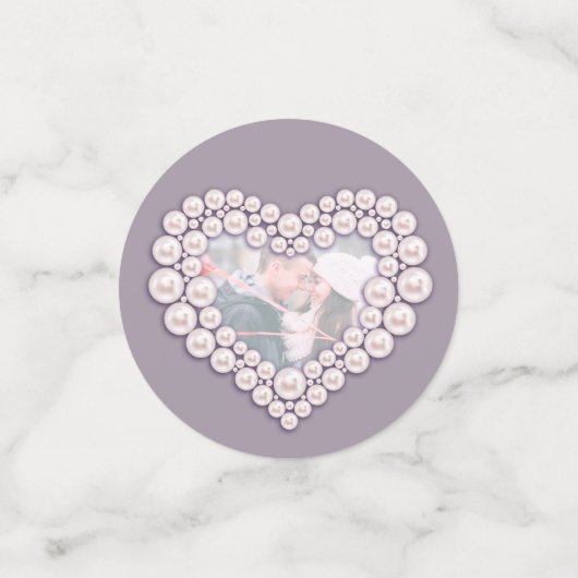真珠の30周年結婚ハート写真 コンフェッティ (スモール正面)