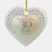 真珠の30周年記念フォト セラミックオーナメント (正面)