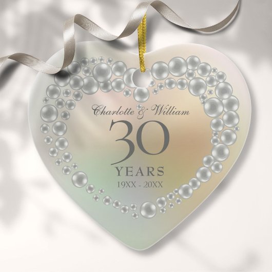 真珠の30周年記念フォト セラミックオーナメント