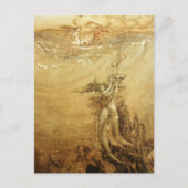 真珠はがき用メルメイド魚釣り ポストカード (正面)