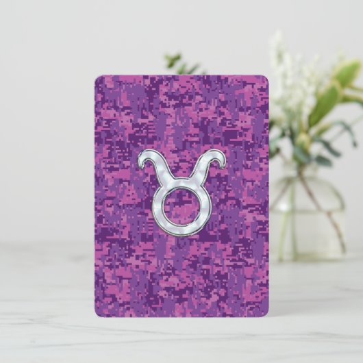 真珠はデジタルピンクの迷彩柄のトーラスの(占星術の)十二宮図の印を好みます (スタンド正面)