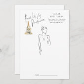 真珠は、ドレスブライダルシャワーゲームカードを推測 招待状 (正面/裏面)