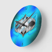 真珠を丸い時計内に ラウンド壁時計 (傾斜)