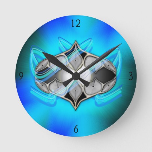 真珠を丸い時計内に ラウンド壁時計 (正面)