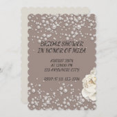 真珠を使ったブライダルシャワーフェイク招待状 招待状 (正面/裏面)