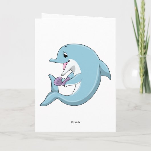 真珠を持つイルカ カード (裏面)