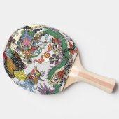 真珠を持つジェイド・遊ドラゴンと金ゴールド・フェニックス  卓球ラケット (横)