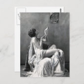 真珠を持つ女性 ポストカード (正面/裏面)