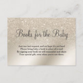 真珠アイボリーグリッターグラデーションは本の赤ちゃんシャワーをもたらす エンクロージャーカード (正面)