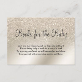 真珠アイボリーグリッターグラデーションは本の赤ちゃんシャワーをもたらす エンクロージャーカード