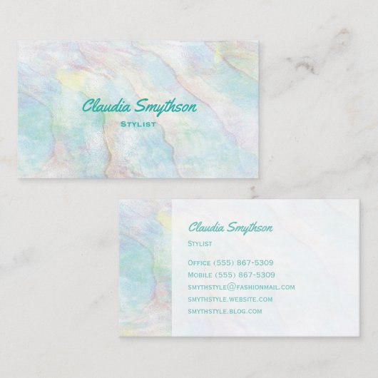 真珠アワビ虹色フェイクの名刺 名刺 (正面/裏面)