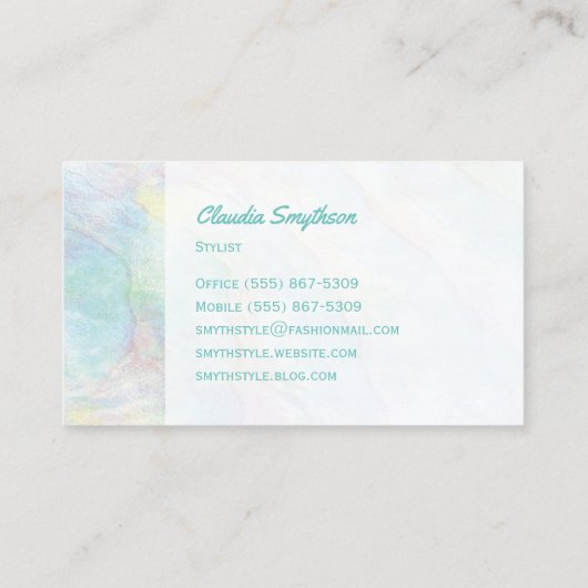 真珠アワビ虹色フェイクの名刺 名刺 (裏面)