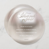 真珠エレガントとプロセッコブライダルシャワー サンキューカード (正面/裏面)