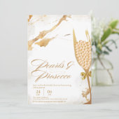 真珠エレガントとプロセッコブライダルシャワー 招待状 (スタンド正面)