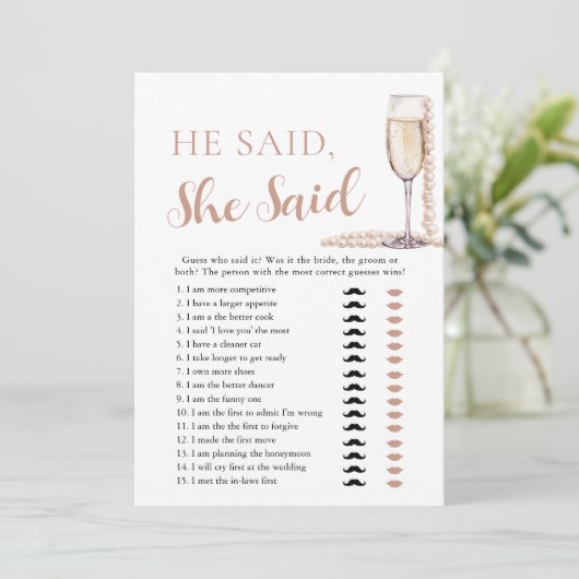 真珠エレガントとプロセッコ彼は言った、彼女はゲームを言った 招待状 (スタンド正面)