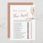 真珠エレガントとプロセッコ彼は言った、彼女はゲームを言った 招待状 (正面/裏面)