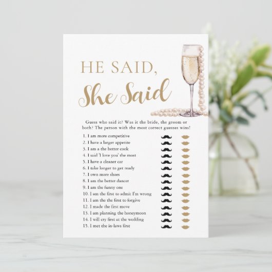 真珠エレガントとプロセッコ彼は言った、彼女はゲームを言った 招待状 (スタンド正面)