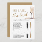 真珠エレガントとプロセッコ彼は言った、彼女はゲームを言った 招待状 (正面/裏面)