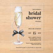 真珠エレガントとプロセッコ アクリル招待状 (正面)