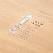 真珠エレガントとプロセッコ アクリル招待状 (レイダウン)