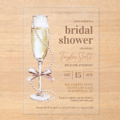 真珠エレガントとプロセッコ アクリル招待状 (正面)