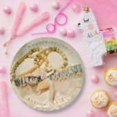 真珠エレガントとレースをテーマにした ペーパープレート (パーティー)