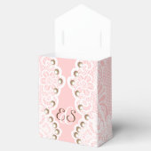 真珠エレガントのピンクの白いレース結婚 フェイバーボックス (オープン)