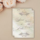 真珠エレガントの桃の日を保存 招待状