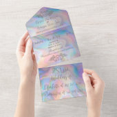 真珠エレガントの母カラフル結婚の オールインワン招待状 (貼ってはがせる)