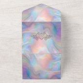 真珠エレガントの母カラフル結婚の オールインワン招待状 (外側)