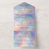 真珠エレガントの母カラフル結婚の オールインワン招待状 (内側)