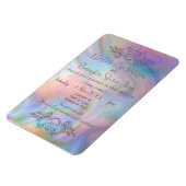 真珠エレガントの結婚式のカラフル招待 マグネット (左側)