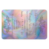 真珠エレガントの結婚式のカラフル招待 マグネット (横)